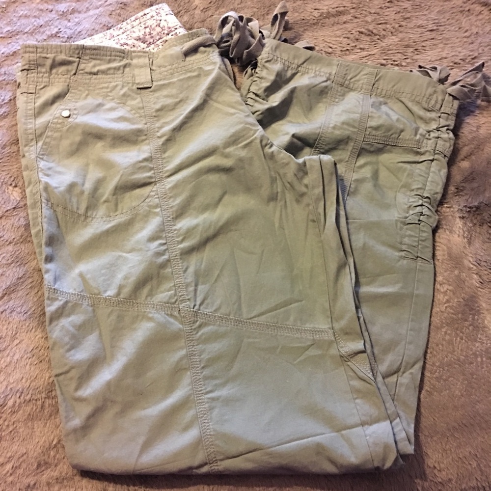 SO brand utility green cotton casual pants NWT 15
